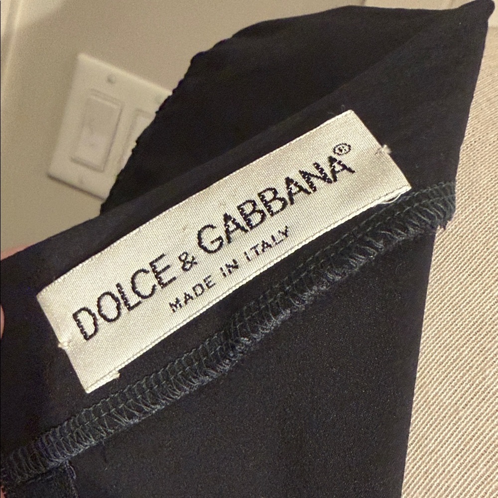 Vintage 90’s Dolce & Gabbana Black Lace Sleeve Top - Picture 7 of 12